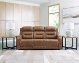 Knightington Caramel PWR REC Sofa w/Audio Seating - Ornate Home