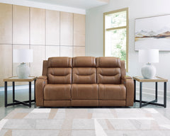 Knightington Caramel PWR REC Sofa w/Audio Seating - Ornate Home