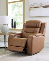 Knightington Caramel Power Recliner w/Audio Seating - Ornate Home