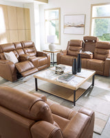 Knightington Caramel Power Recliner w/Audio Seating - Ornate Home