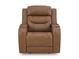 Knightington Caramel Power Recliner w/Audio Seating - Ornate Home