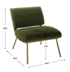 Knoll Green Mid-Century Accent Chair - Ornate Home