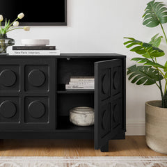 Knox Black 71 Inch TV Stand - Ornate Home