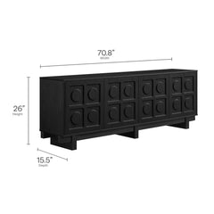 Knox Black 71 Inch TV Stand - Ornate Home