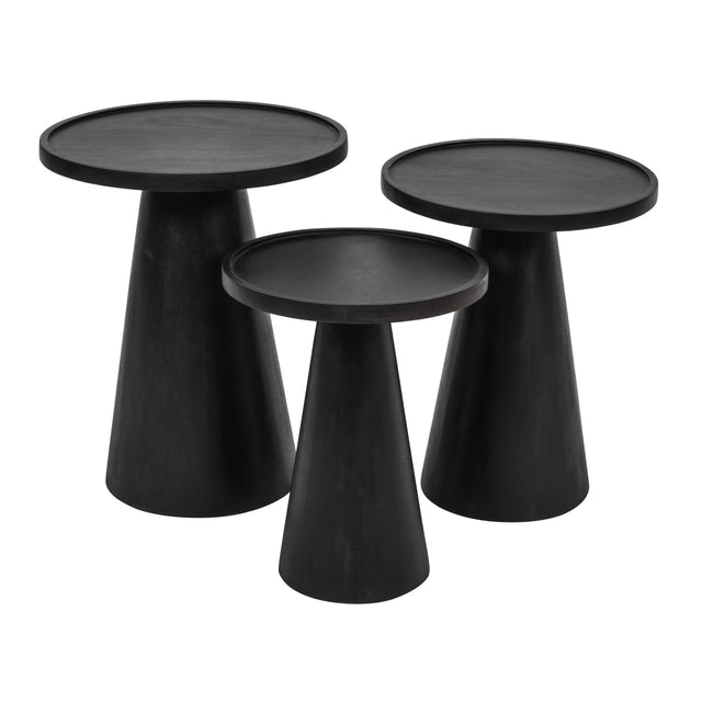 Knox Black Nesting Tables (Set of 3) - Ornate Home