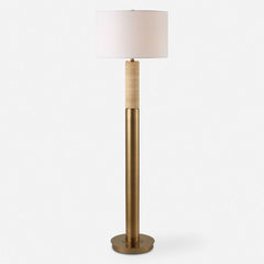 Knox Brass Travertine Floor Lamp - Ornate Home