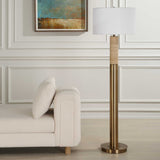 Knox Brass Travertine Floor Lamp - Ornate Home