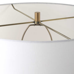 Knox Brass Travertine Floor Lamp - Ornate Home