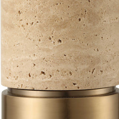 Knox Brass Travertine Floor Lamp - Ornate Home