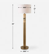 Knox Brass Travertine Floor Lamp - Ornate Home