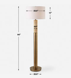 Knox Brass Travertine Floor Lamp - Ornate Home
