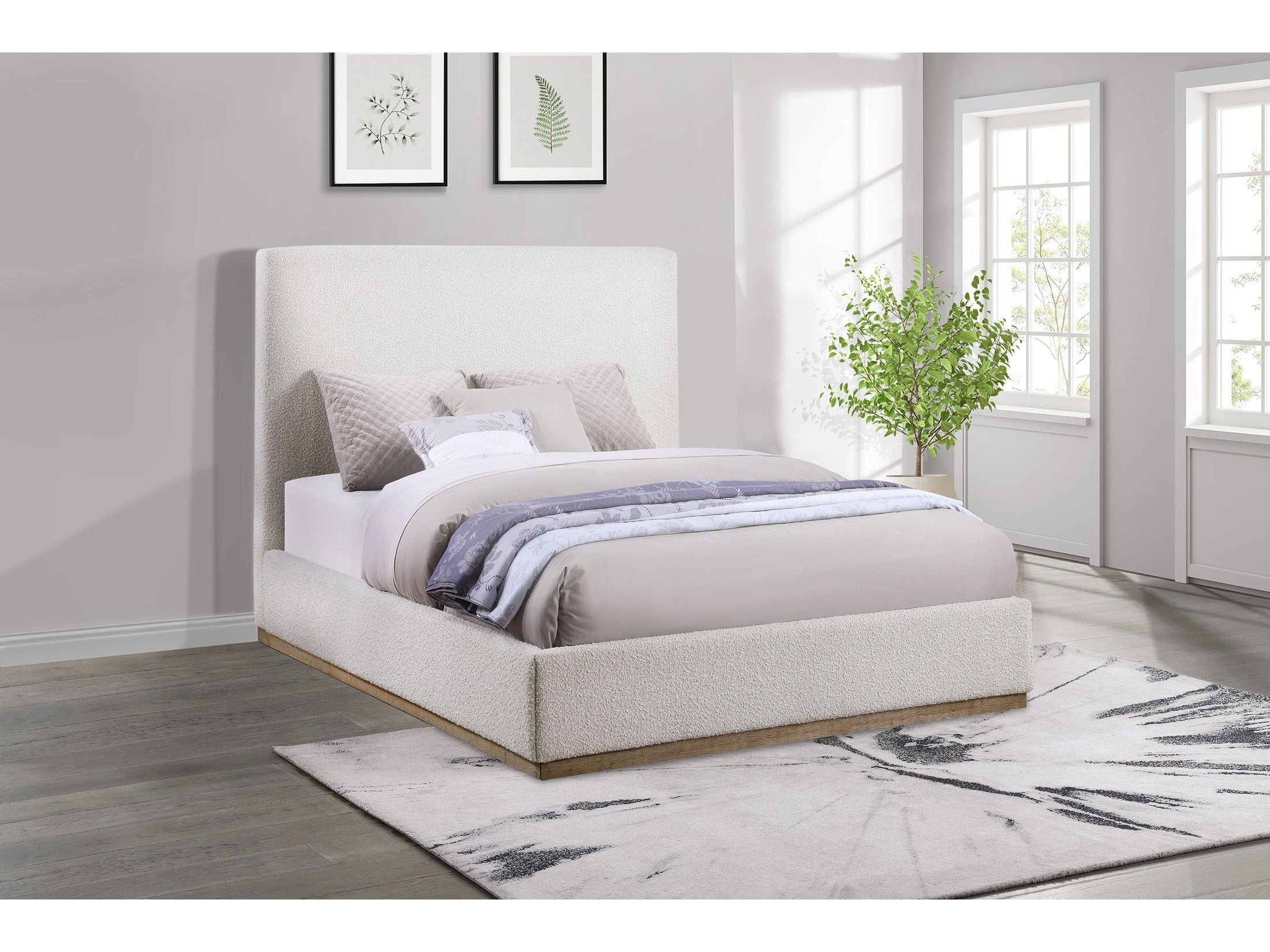 ACME Gorsedd King Panel Bed in Antique White | Ornate Home