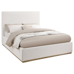 Knox Cream Eastern King Upholstered Panel Bed - Ornate Home