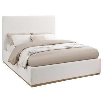 Knox Cream Eastern King Upholstered Panel Bed - Ornate Home