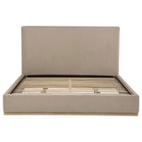 Knox Khaki Eastern King Fabric Upholstered Platform Bed - Ornate Home