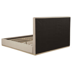 Knox Khaki Eastern King Fabric Upholstered Platform Bed - Ornate Home