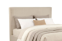 Knox Khaki Eastern King Fabric Upholstered Platform Bed - Ornate Home