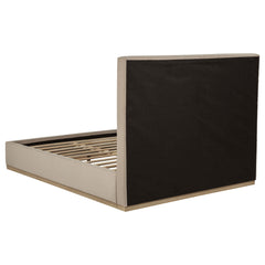 Knox Khaki Queen Fabric Upholstered Platform Bed - Ornate Home