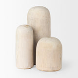 Knox Short White-Wash Wood Decorative Object - Ornate Home