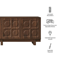 Knox Walnut 71 Inch TV Stand - Ornate Home