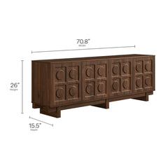 Knox Walnut 71 Inch TV Stand - Ornate Home