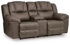 Knoxlee Driftwood Reclining Loveseat with Console - Ornate Home