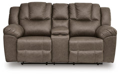 Knoxlee Driftwood Reclining Loveseat with Console - Ornate Home