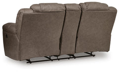 Knoxlee Driftwood Reclining Loveseat with Console - Ornate Home