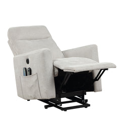 Koa Silver Power Lift Chair With Massage Heat And Charging Port - Ornate Home