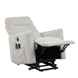 Koa Silver Power Lift Chair With Massage Heat And Charging Port - Ornate Home