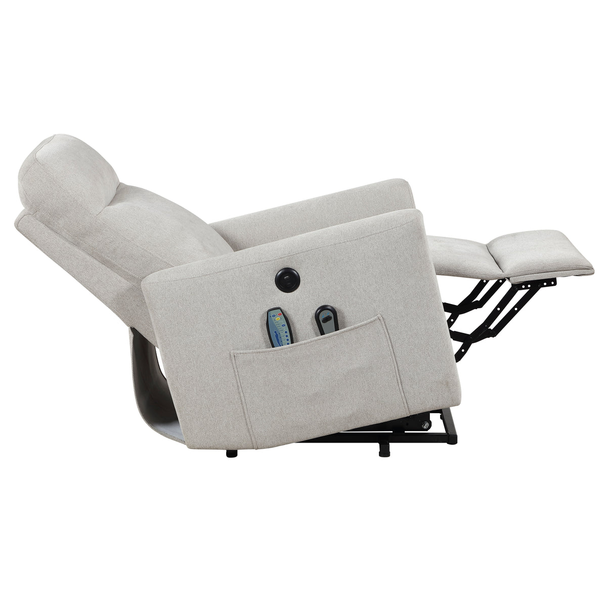 Koa Silver Power Lift Chair With Massage Heat And Charging Port - Ornate Home