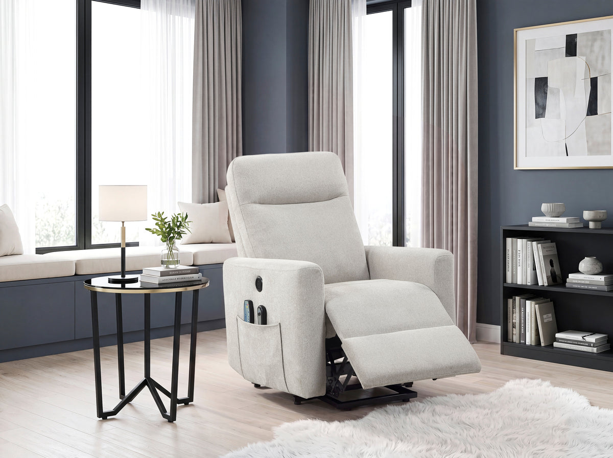 Koa Silver Power Lift Chair With Massage Heat And Charging Port - Ornate Home