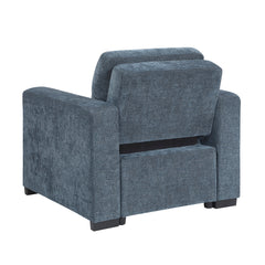 Koben Blue Convertible Chair With Pull-out Bed - Ornate Home