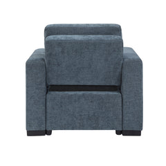 Koben Blue Convertible Chair With Pull-out Bed - Ornate Home