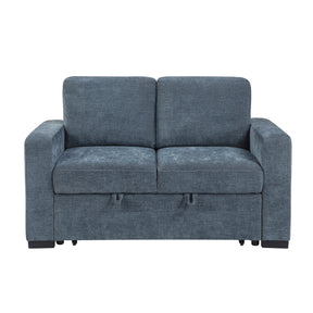 Koben Blue Convertible Loveseat With Pull-out Bed - Ornate Home