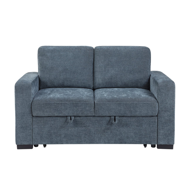 Koben Blue Convertible Loveseat With Pull-out Bed - Ornate Home
