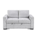 Koben Silver Convertible Loveseat With Pull-out Bed - Ornate Home