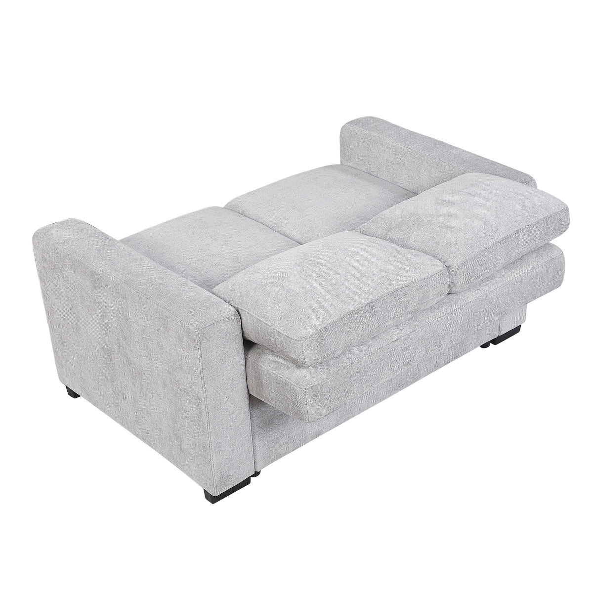 Koben Silver Convertible Loveseat With Pull-out Bed - Ornate Home