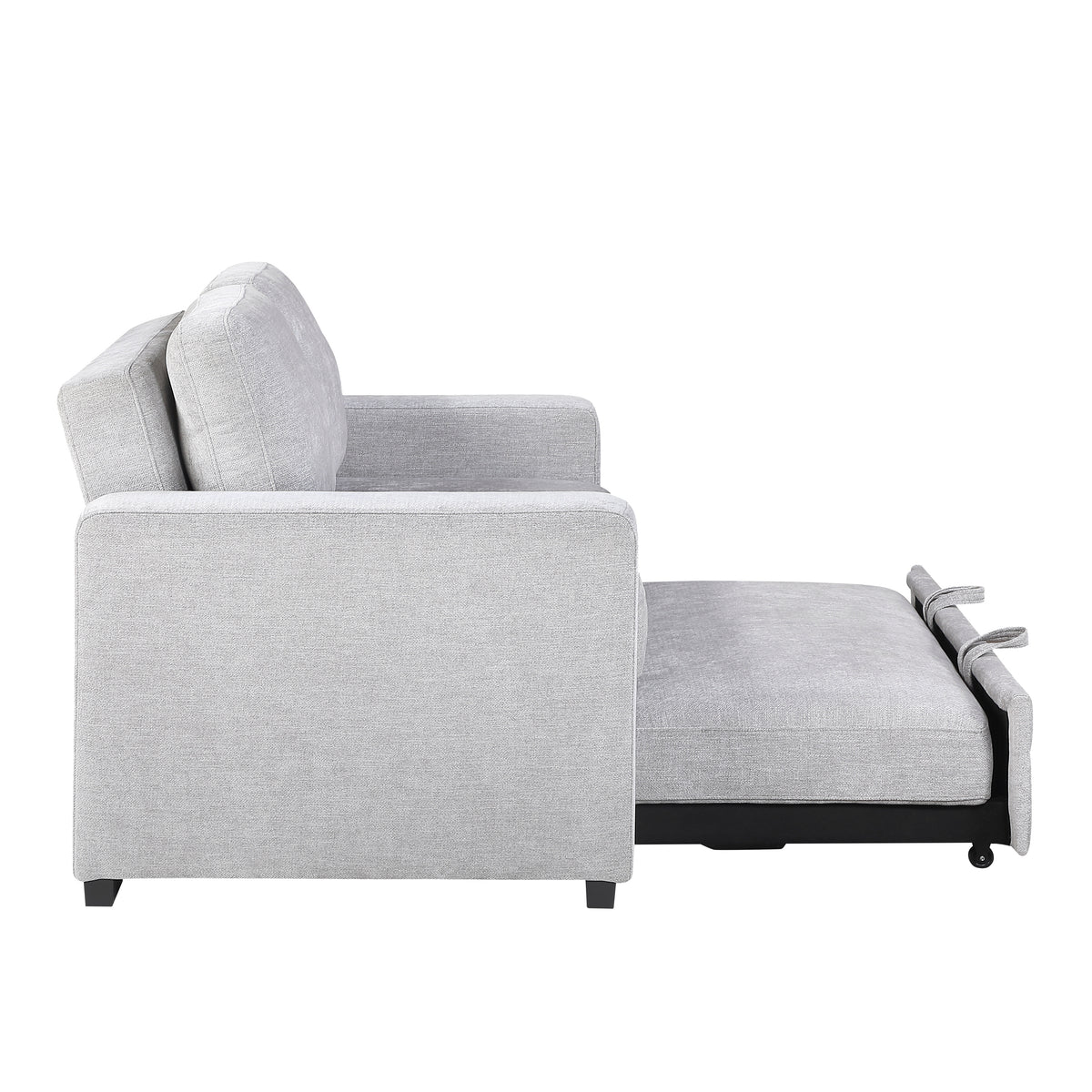 Koben Silver Convertible Loveseat With Pull-out Bed - Ornate Home