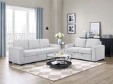 Koben Silver Convertible Loveseat With Pull-out Bed - Ornate Home