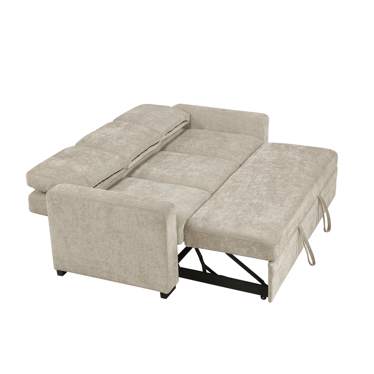 Koben Silver Convertible Sofa With Pull-out Bed - Ornate Home