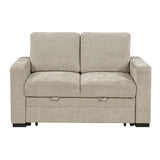 Koben Tan Convertible Loveseat With Pull-out Bed - Ornate Home