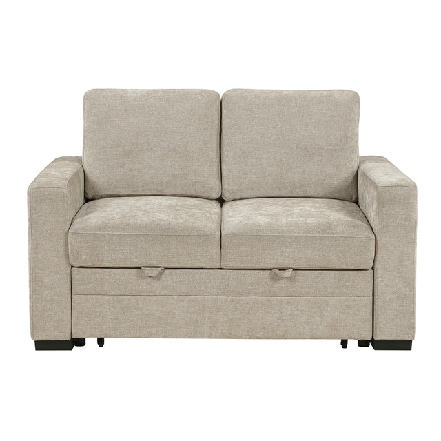 Koben Tan Convertible Loveseat With Pull-out Bed - Ornate Home