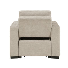 Koben Taupe Convertible Chair With Pull-out Bed - Ornate Home