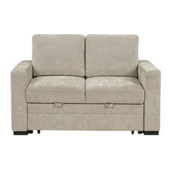 Koben Taupe Convertible Loveseat With Pull-out Bed - Ornate Home