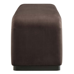 Koda Black/Chocolate Brown Performance Velvet Waterfall Long Bench - Ornate Home