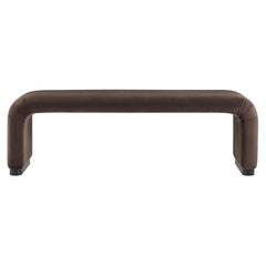 Koda Black/Chocolate Brown Performance Velvet Waterfall Long Bench - Ornate Home