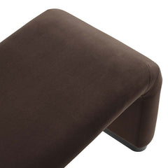 Koda Black/Chocolate Brown Performance Velvet Waterfall Long Bench - Ornate Home