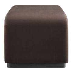 Koda Black/Chocolate Brown Performance Velvet Waterfall Ottoman - Ornate Home