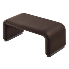 Koda Black/Chocolate Brown Performance Velvet Waterfall Ottoman - Ornate Home